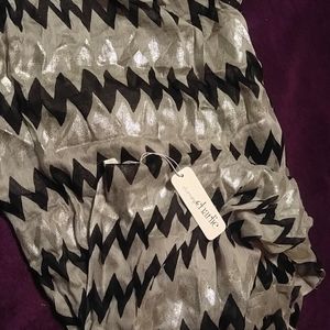 Silver, gray and black zigzag infinity scarf